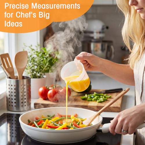 36 Pcs Plastic Measuring Cup Clear Measuring Mug with Spout and Handle Grip Capacity Clear Graduated Pitcher for Kitchen Flour Water Liquids (Red,8 Oz, 1 Cup) - color: Red, size: 8 oz, 1 Cup