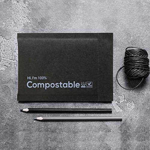 6x10 100% Biodegradable Bubble Mailers,25 Count Kraft Black #000 Compostable Padded Packaging Wrap Envelopes Pouches Eco Friendly Self Seal Bags - color: Black