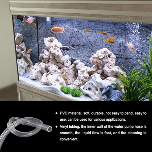 1" x 1 1/4" Clear Plastic PVC Tubing 5ft Flexible Vinyl Tube, [for Garden Irrigation, Water Hose, Fish Tank, Aquarium] - 25.4x31.8mm / with 2Pcs Clamps - size: 1" x 1 1/4"