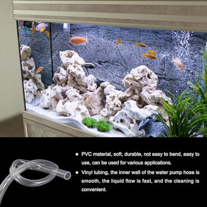 1" x 1 1/4" Clear Plastic PVC Tubing 5ft Flexible Vinyl Tube, [for Garden Irrigation, Water Hose, Fish Tank, Aquarium] - 25.4x31.8mm / with 2Pcs Clamps - size: 1" x 1 1/4"
