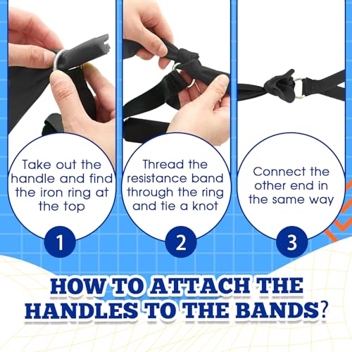 2 Pcs Resistance Band with Handles for Seniors - color: Blue,Black