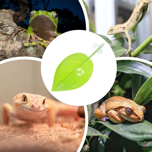 Turtle Basking Area - Reptile Climbing Ramp, Amphibian Tank | Suction Cup Leaf Shape Resting Spot, Semi-Aquatic Creature Habitat Deck, Floating Terrace Pad for Backyard Pond Frogs - color: Light green
