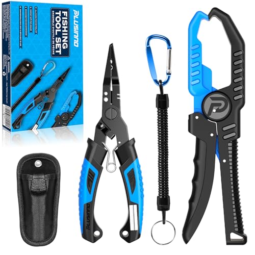 PLUSINNO Fishing Gear, Fishing Tools, Fishing Accessories, Corrosion Resistant Fishing Pliers Kit, Fishing Knife, Floating Fish Lip Gripper Fishing Gifts for Men, Gifts for Fishermen - style: 2pcs Fishing Tools