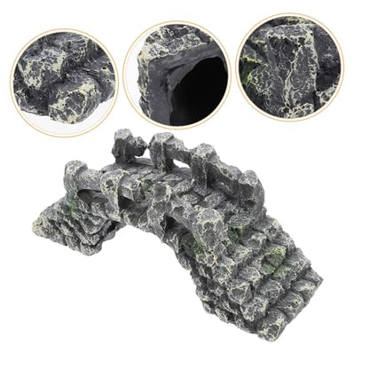 Sosoport Miniature Resin Bridge Aquarium Decor Garden Bridge for Fish Tank Landscaping Easy Installation for Fish Underwater Aesthetics