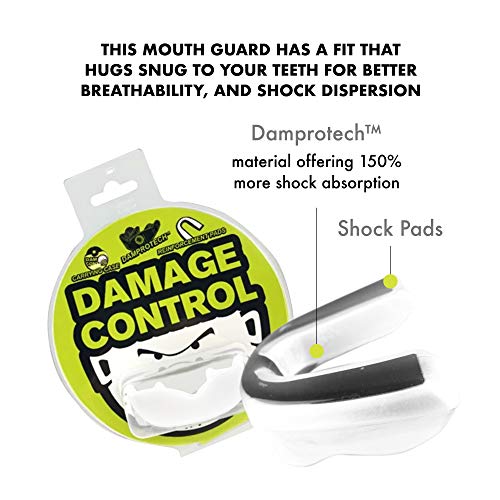 DAMAGE CONTROL Extreme Impact Sports Mouth Guard w/Case - color: White, size: Adult