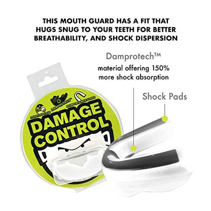 DAMAGE CONTROL Extreme Impact Sports Mouth Guard w/Case - color: White, size: Adult