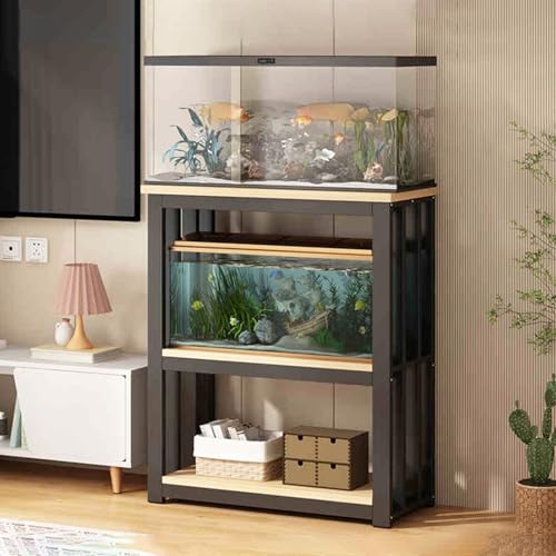 Fish Tank Stand,Metal Fish Stand Cabinet - Decorative Table & Turtle Support Rack for Kitchen & Home Storage, Durable Frame, Multi-Purpose Shelf Organizer for Living Room