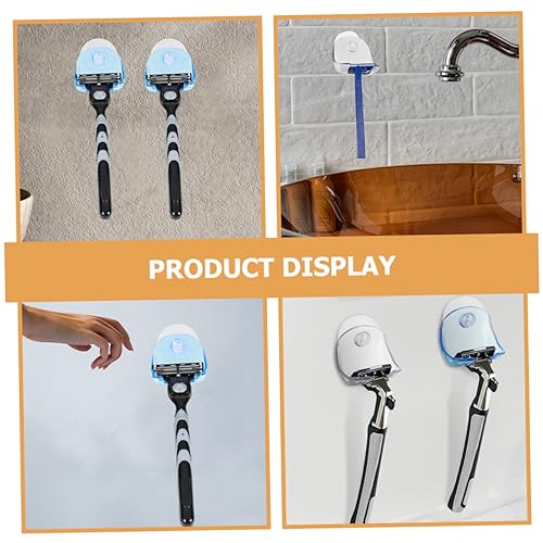 DOITOOL 10pcs Plastic Razor Holders Suction Cups Wall Razor Storage Rack for Efficient Space-saving Showers Durable Bathroom Shaving Tool Stand Compact Design Easy Installation