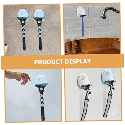 DOITOOL 10pcs Plastic Razor Holders Suction Cups Wall Razor Storage Rack for Efficient Space-saving Showers Durable Bathroom Shaving Tool Stand Compact Design Easy Installation