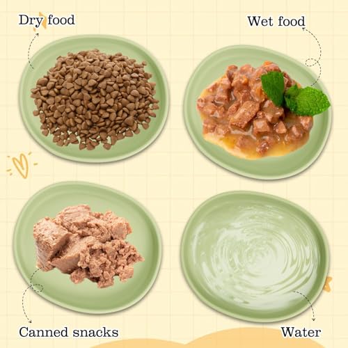 Silicone Dog Food Plate Shallow Dog Bowl Flat Cat Dish Small Puppy Plates for Small Dogs and Cats Whisker Fatigue Pet Feeding Bowls for Dry and Wet Food (Light Brown) - color: 2 Pcs - (Brown)