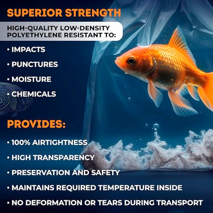 Clear Plastic Fish Bags, 10 x 24 Inch, 2 Mil Poly Bags, Pack of 1000, Unprinted Clear Poly Bag for Aquarium Species Transfer and Transport - style: 10" X 24" / 2 Mil / 1000 Pack