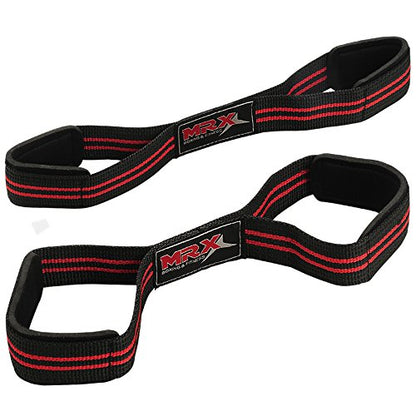 MRX Power Weight Lifting Gym Wrist Strap Figure 8 Wraps Hand Bar Bodybuilding Training Straps Workout