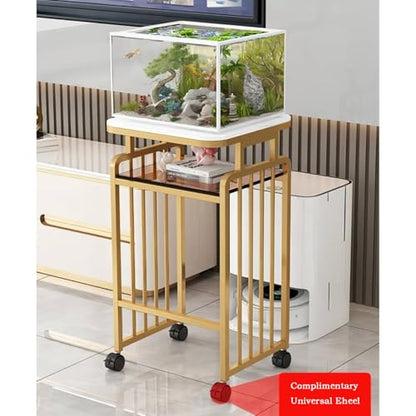 Living Room Sweeper Robot Shelf Organizer Drinking Fountain Shelf Fish Tank Cabinet Coffee Table Shelf Multifunctional(White,50x40x85cm)