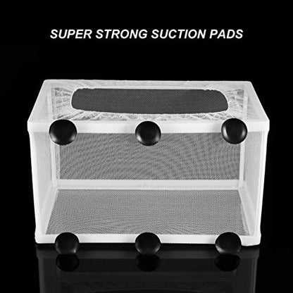 TEHAUX Transparent Fish Breeding Box, Multifunctional Plastic Aquarium Hatching Cases with Suction Cups for Shrimp Guppy Clownfish Aggressive Fish, Easy to Install, White 2pcs
