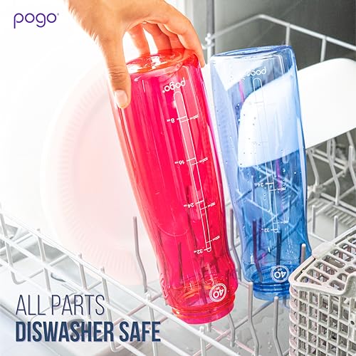 Pogo BPA-Free Tritan Plastic Water Bottle with Chug Lid, 40 Oz, Grey - color: Grey, size: 40 Ounces