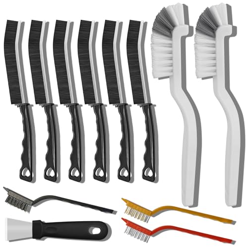 4TH Crevice Cleaning Brush Set–Household Deep Cleaning Supplies, Perfect for Small Spaces, Grout, and Tough Tasks -12 Pack