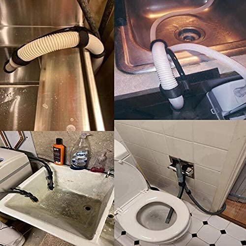 Universal Adjustable Shape Drain Hose Guide Assembly for Kitchen Sink Laundry Tub Washing Machine Discharge Hose Clip Hose Holder Fits All Drain Hose - You can Mold it to fit Your Needs.