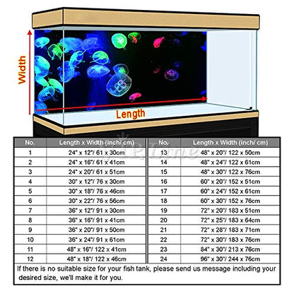 Jellyfish Aquarium Background Poster PVC Fish Tank Decorations Landscape (72" x 28"/ 183 x 71cm) - size: 72" x 28"/ 183 x 71cm