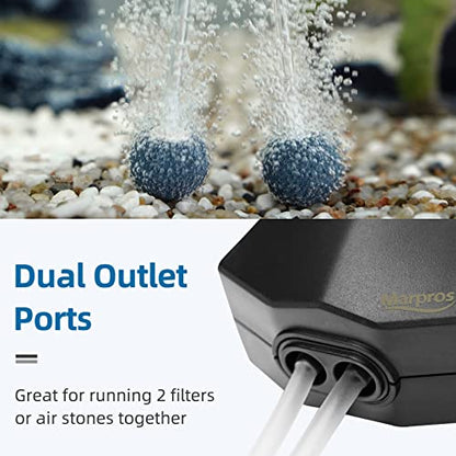 Aquarium Air Pump Single Outlet/Dual Outlet Adjustable Aerator with Accessories for 10-100 Gallon Fish Tank - style: M-200 3W (20-40gal)