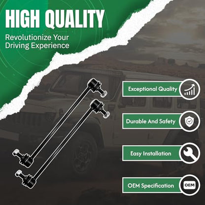 K750304 2PCS Front Stabilizer Sway Bar End Links Fit for Honda 2005 2006 2007 2008 2009 2010 2011 2012 2013 2014 2015 2016 2017 Odyssey - size: K750304 X2