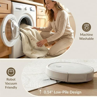 8'x10' Washable Abstract Swirl Large Rug, Cream Non-Shedding Pet Friendly Carpet Foldable Easy Care Mat for King Size Bedroom, Master Suite, Under Bed | Ref:1955516 - color: Beige/Pattern 19, size: 8' x 10' (Rectangular)