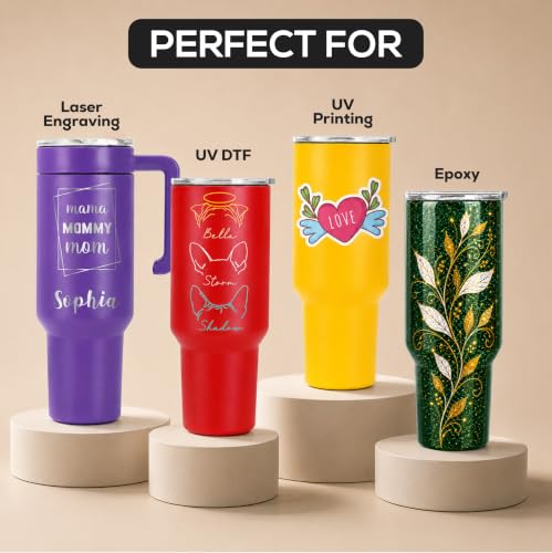 makerflo 40 oz Blue Powder Coated Tumbler Pack of 25 with MakerTwist™ System, Twist-On Handle Option (Handle Sold Separately) Customizable Blank Tumbler, Ideal for Laser Engraving, UV DTF, Epoxy - color: Blue, size: Case of 25