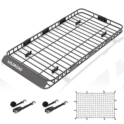 WILDROAD Rooftop Cargo Carrier Combo Roof Rack Cargo Basket 84" x 39" x 4" - size: 84" x 39" x 4"