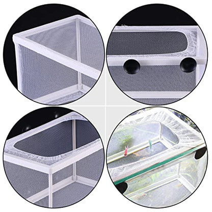 FOMIYES 3pcs Isolation Box Network for Fish Tank Small Fishing Net Suction Cup Fish Brooder