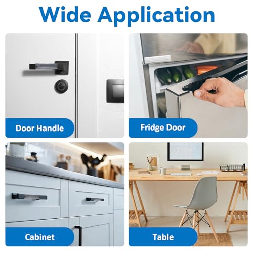 INCREWAY 12Pcs Clear Silicone Bumper Strips, Self-Adhesive Anti-Collision Pads for Cabinet, Chair, Table, Door, Drawer, Toilet Lid, Furniture Surface Protection Wall Guard Noise Reduction (14×60×5mm)