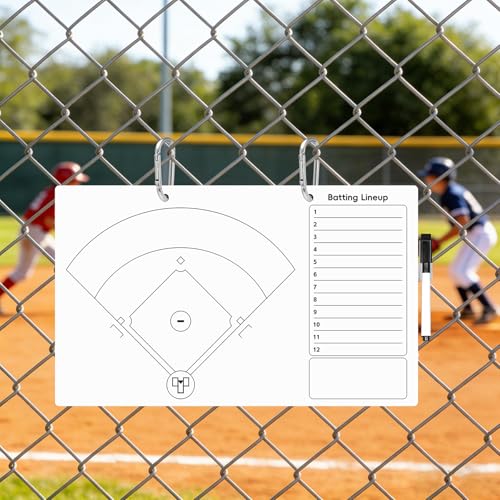 Baseball Lineup Board Batting Order Dry Erase Clipboard, 15x9 - color: H-baseball, size: 9"W x 15"H