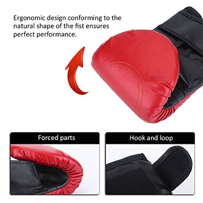 Boxing Gloves, Open Thumb, 1 Pair, PU Leather, for Kickboxing Sparring Martial Arts Muay Thai Fighting Grappling Training, Adult Punch Bag Workout Fitness Exercise