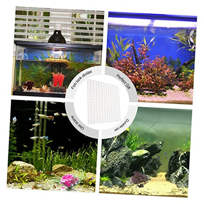 Garneck 1set Aquarium Isolation Grid Panel Fish Tank Divider Suction Cups Easy Installation for Fish Breeding and Mixed Aquatic Environments Clips