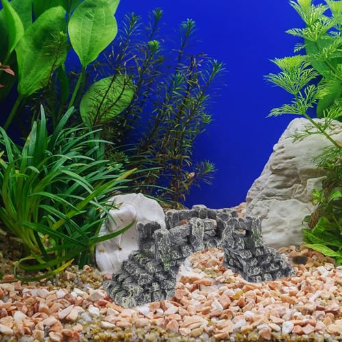 ERINGOGO Mini Resin Aquarium Bridge Model Fish Tank Decor Arch Landscape Ornament for Aquatic Terrariums and Turtle Basking Areas