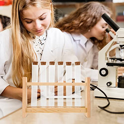 Beaupretty Test Tube Stand Wooden Rack for Perfume Essential Oil Compact Design for