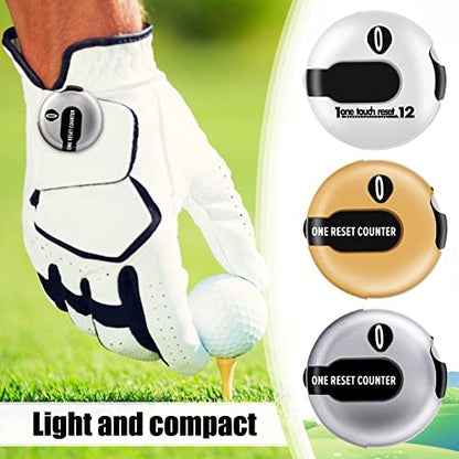 3 Pcs Golf Stroke Counter 1.2" Clip - color: Gold, Silver, White