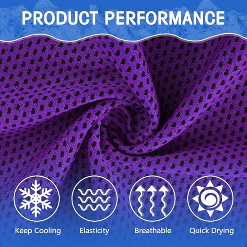 Hosuly 30 Pack Cooling Towels Bulk Microfiber Breathable, Purple - color: Purple