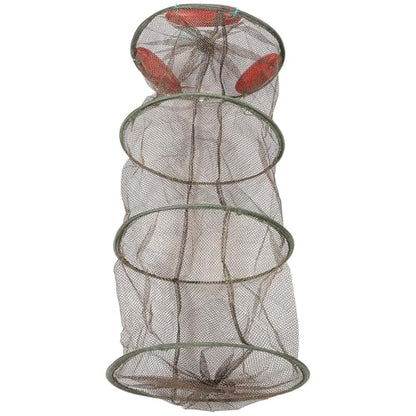 Beaupretty Fishing Net Fish Guard Netting with Drawstring Coffee Color Thickened Mesh Fishing Catch Net for Small Fish and Shrimp Lightweight Four-Ring for Freshwater and Outdoor Use