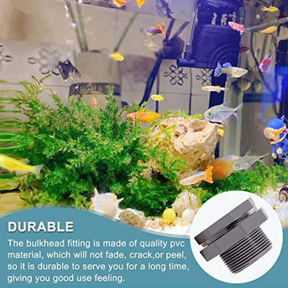 1/2 Inch PVC Bulkhead Water Tank Connector Adapter Fitting with Plugs Thru-Bulk Pipe Fitting for Rain Barrels, Aquariums, Ponds(Set of 1) - size: 1/2"-1pcs