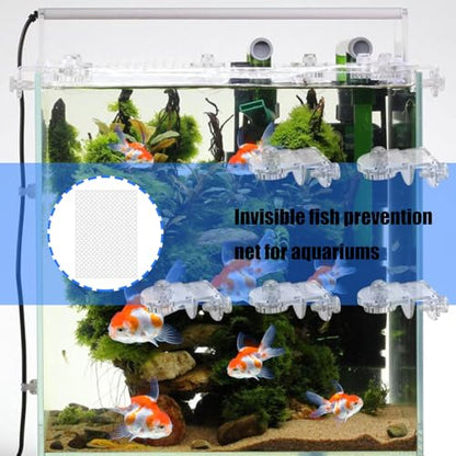 Invisible Anti Jump Netting for Fish Tanks Includes 5 Mounts Clear Covers Aquarium Covers Screen Jump Guard Net