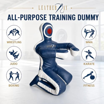 Jiu Jitsu Judo Punching Bag Grappling Dummy Blue -Unfilled - size: 70 inches (6 ft)