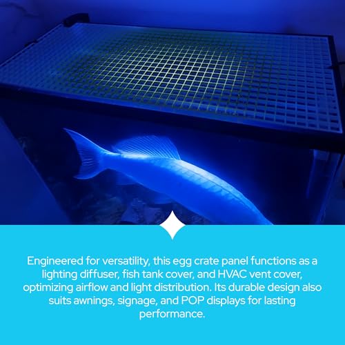 Egg Crate Panel 6-Pack in Chrome | Polystyrene | 23 5/8” x 47 5/8” with 1/2" x 1/2" x 3/8" Cell Size | Manufactured by American Louver | Ceiling Light Covers, HVAC Grilles, Aquarium Eggcrates