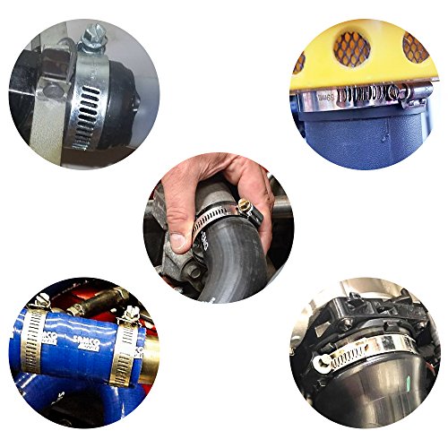 LOKMAN 20 Pack Stainless Steel Hose Clamp Adjustable 1-5/8'' - 2-1/2'' (40-63mm) Worm Gear Hose Clamp, Metal Fuel Line Pipe Clamp for Plumbing, Automotive And Mechanical Application - size: 40-63mm
