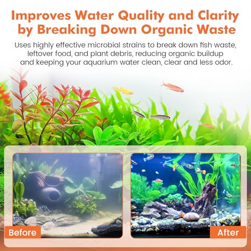 hygger Aquarium Water Bio-Clarifier, Reducing Fish Waste and Cleaning Organic Sludge, Natural Fish Tank Aquarium Leave-in Waste Management Solution for Freshwater and Saltwater Tanks, 1000 ML