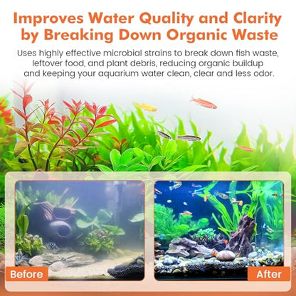 hygger Aquarium Water Bio-Clarifier, Reducing Fish Waste and Cleaning Organic Sludge, Natural Fish Tank Aquarium Leave-in Waste Management Solution for Freshwater and Saltwater Tanks, 1000 ML