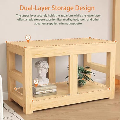 Solid Wood Aquarium Stand - Wear-Resistant Base with High Load Capacity and Reinforced Supports for Offices, Study Rooms, Dining Areas, Hotels, and Living Rooms - size: 47.2x19.7in