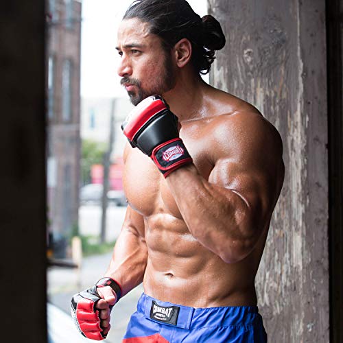Combat Sports Traditional MMA Fight Gloves - color: Black / Red, size: Large