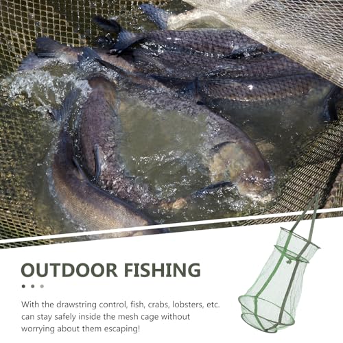 Ciieeo Reusable Nylon Fishing Mesh Net Large Capacity Fish Guard Net with Drawstring for Freshwater and Saltwater Fishing