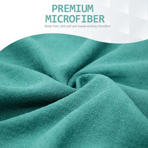 Eunzel Yoga Towel,Hot Yoga Mat Towel with Grip Dots Sweat Absorbent Non-Slip for Hot Yoga, Pilates and Workout 24" x72", Dark Cyan - color: Dark Cyan