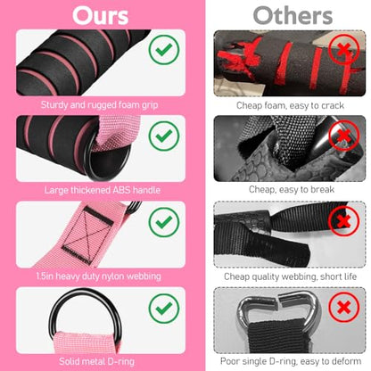 Exercise Handles, Cable Machine Handles for Gym Cable Attachments Training - color: Pink