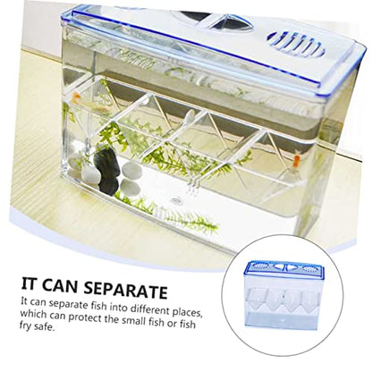 3 Pcs Small Fish Breeding Box - Freestanding Self-Floating Isolation Hatchery for Guppy and Fry in Aquarium